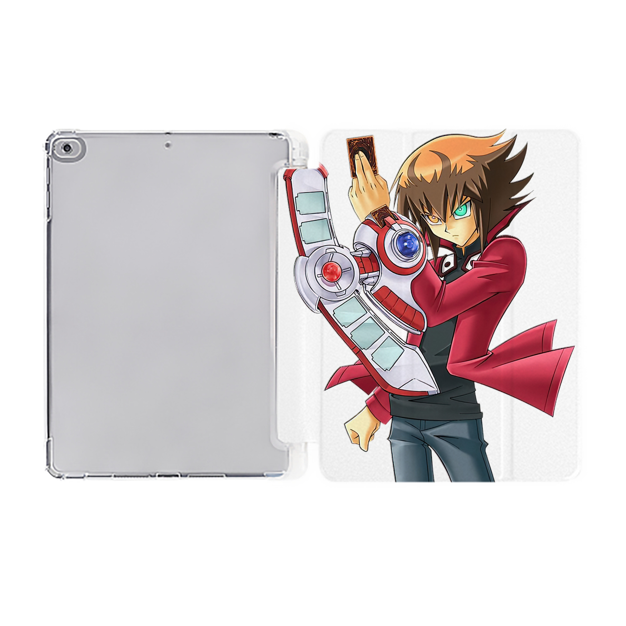 （画像用） 遊☆戯☆王 Yu-Gi-Oh! IPad ケース ペン収納付き 三つ折りスタンド PUレザー×シリコン 対応機種9.5/10.5/10.9インチ
